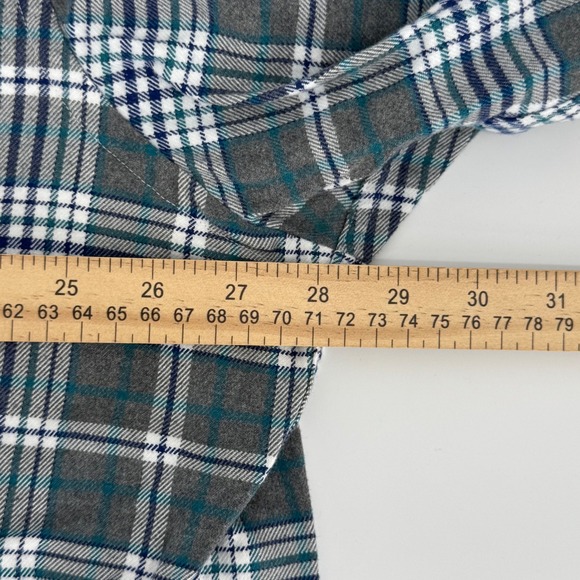 UNTUCKit Mens XXXLC Flannel Plaid Button Down Shirt Grey Blue Cotton Long Sleeve - Picture 4 of 4